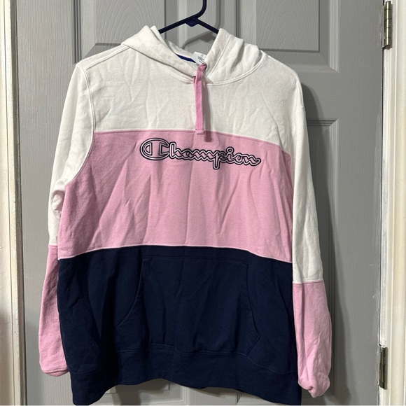 Champion White and Pink Hoodie - Picture 1 of 7